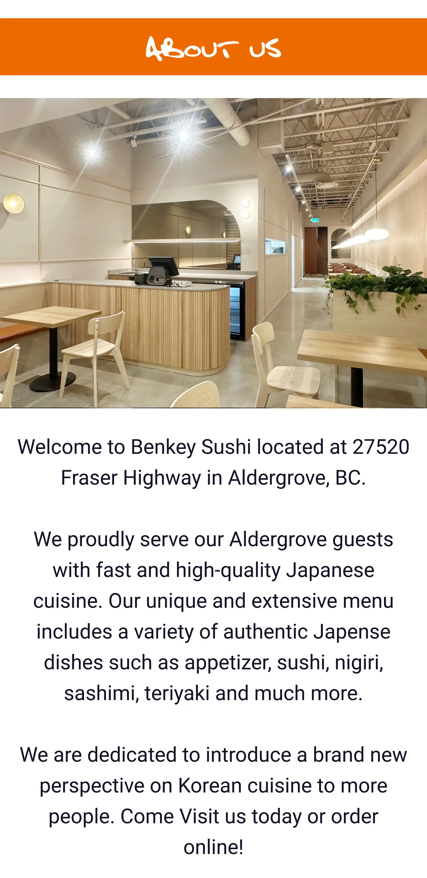 Benkey Sushi| Japanese Sushi Restaurant in Aldergrove