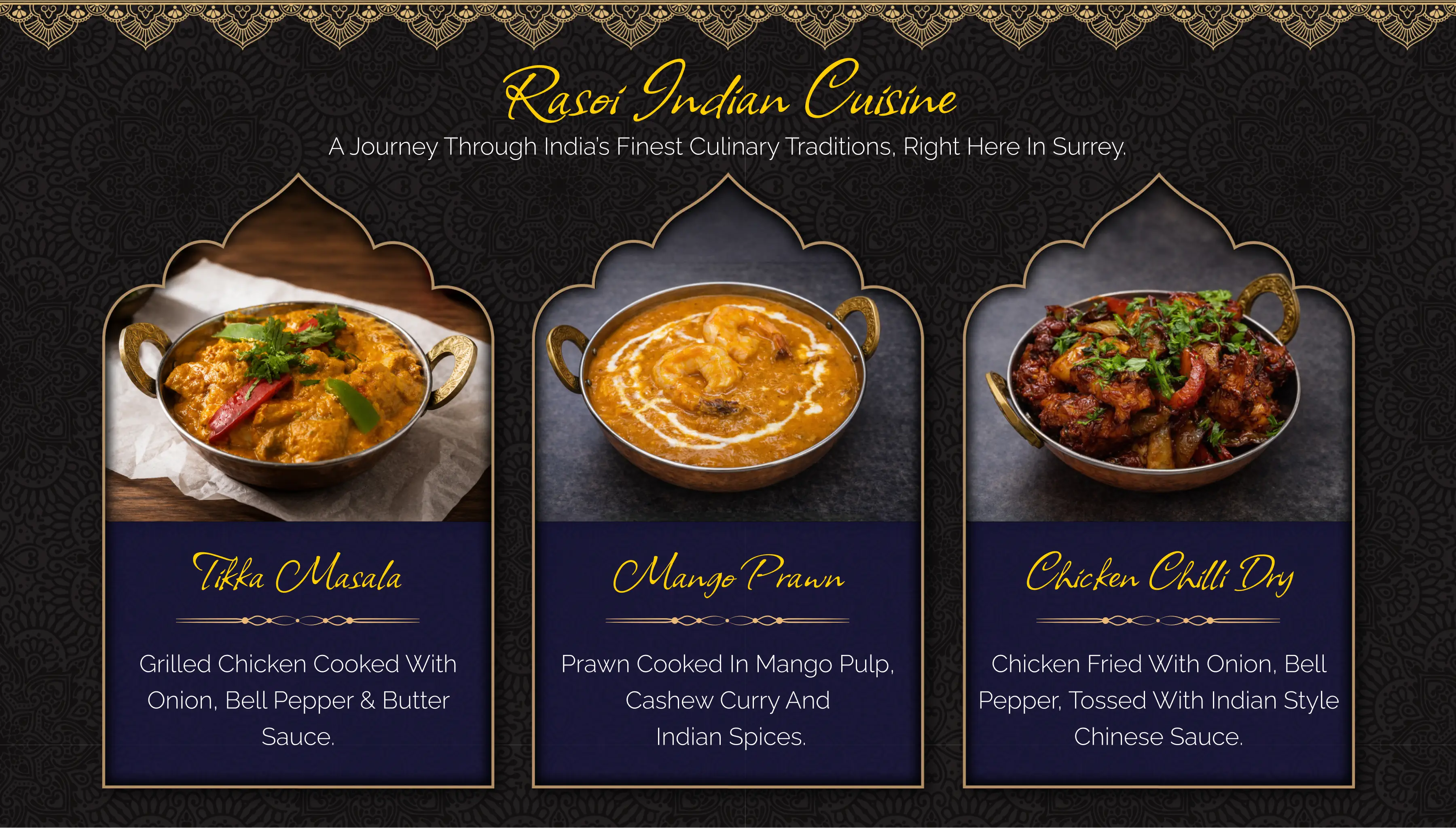 Rasoi Indian Restaurant | Indian Restaurant in Surrey | Order Online