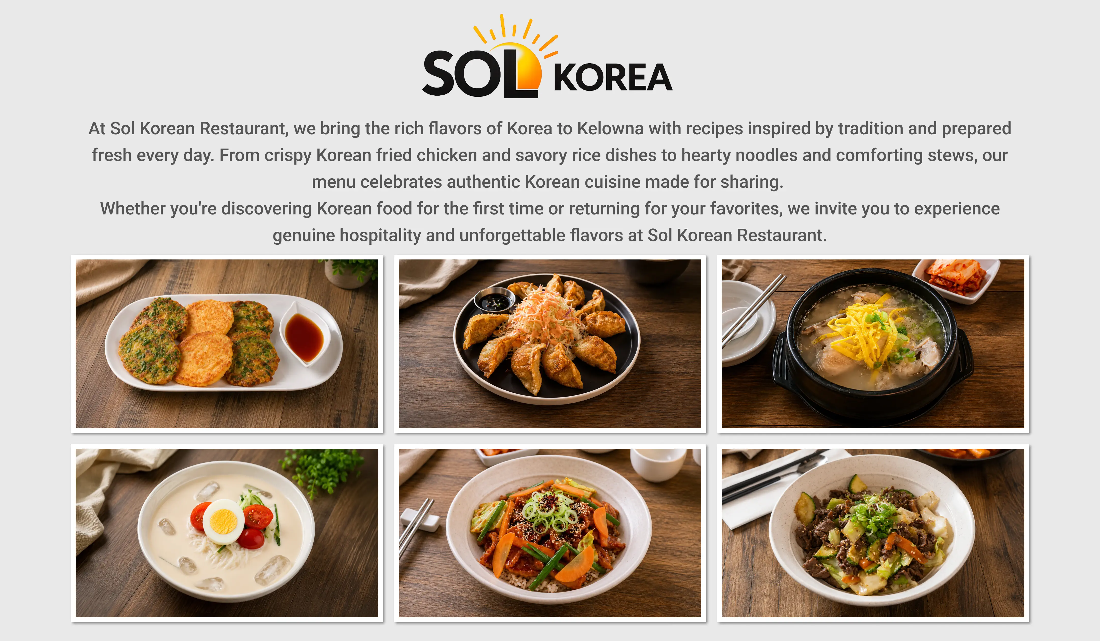 Sol Korea Restaurant | Korean Restaurant in Kelowna | Order Online